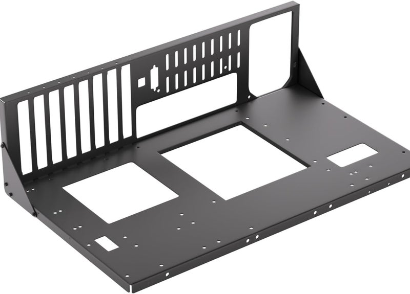 JOYJOM Open Air PC Case, ATX Open Frame Computer Case, DIY PC Case Rack for ATX MATX ITX Motherboards, Black Alloy Steel - Image 1